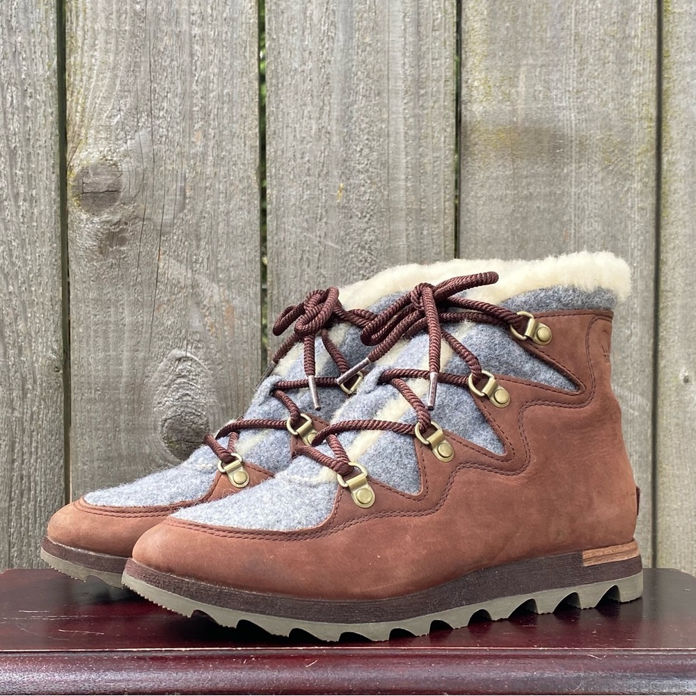 SOREL Sneakchic Alpine Booties with Wedge Lug Sole